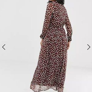 ASOS Petite Brown Spot Maxi Dress